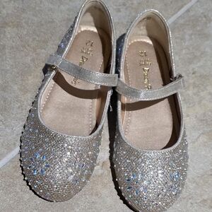 Dream Pairs Girls' Sparkle Floral Mary Janes